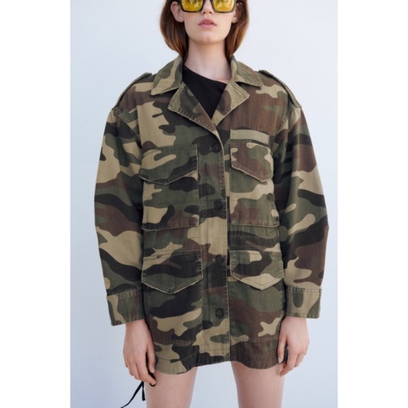 Zara double layer camo jacket NWT - Picture 3 of 8